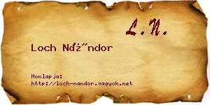 Loch Nándor névjegykártya